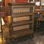 Antique Walnut LUNDSTROM Barrister Bookcase with Leaded Glass - Image 4