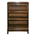 Antique Walnut LUNDSTROM Barrister Bookcase with Leaded Glass