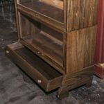 Antique Walnut LUNDSTROM Barrister Bookcase with Leaded Glass - Image 2