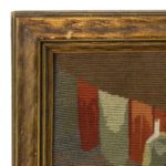 19th Century Tapestry with Medical Scene in Worn Gilt Frame - Image 3
