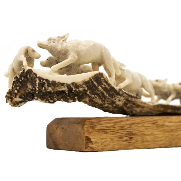 Wolf Pack Carved Antler from Bali - Image 4