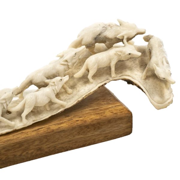 Wolf Pack Carved Antler from Bali - Image 3