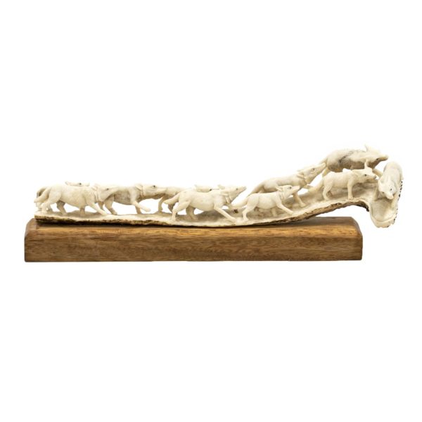 Wolf Pack Carved Antler from Bali - Image 1