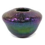 ROBERT EICKHOLT Iridescent Glass Vase Circa 1983