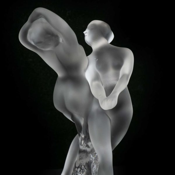 LALIQUE Two Dancers Crystal Sculpture - Signed - Image 5