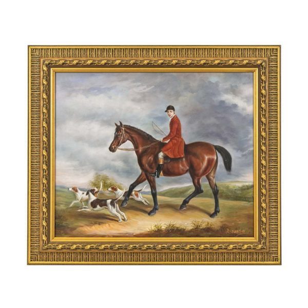 Original Oil on Canvas of Hunt Scene - Signed - Image 1