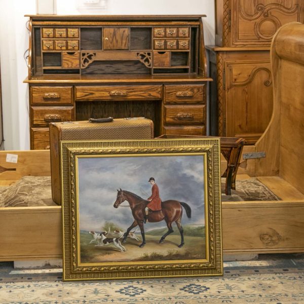 Original Oil on Canvas of Hunt Scene - Signed - Image 5