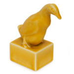 Mid Century ROOKWOOD Goose Paperweight in Matte Yellow