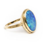 Black Opal Ring in 14 Karat Gold - Image 2