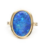 Black Opal Ring in 14 Karat Gold