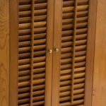Vintage Cabinet with Shelves and Louvered Doors - Image 3