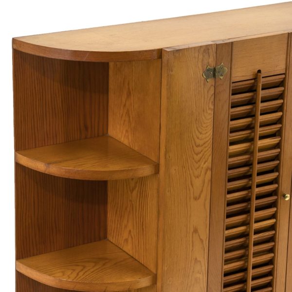 Vintage Cabinet with Shelves and Louvered Doors - Image 2