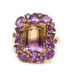 Ametrine and Amethyst Ring in 14 Karat Gold