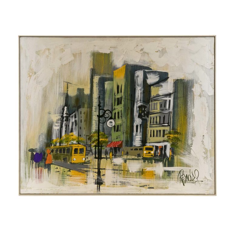 Vintage LEE REYNOLDS Oil Cityscape on Canvas Painting | Grandview ...