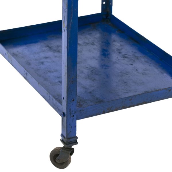 Vintage Industrial Blue Painted Machine Shop Tool Cart - Image 4