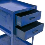 Vintage Industrial Blue Painted Machine Shop Tool Cart - Image 3