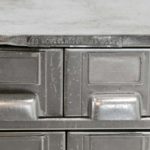 Vintage Industrial Silver Painted Multi-Drawer Metal Card File Cabinet - Image 5