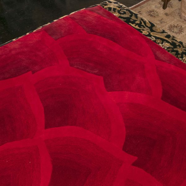 8’x 10’ NULOOM Hand Tufted Wool Gol Rug in Red - Image 3