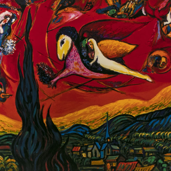 TF CHEN “Wedding Above the Village” Signed and Numbered Serigraph on Paper - Image 2