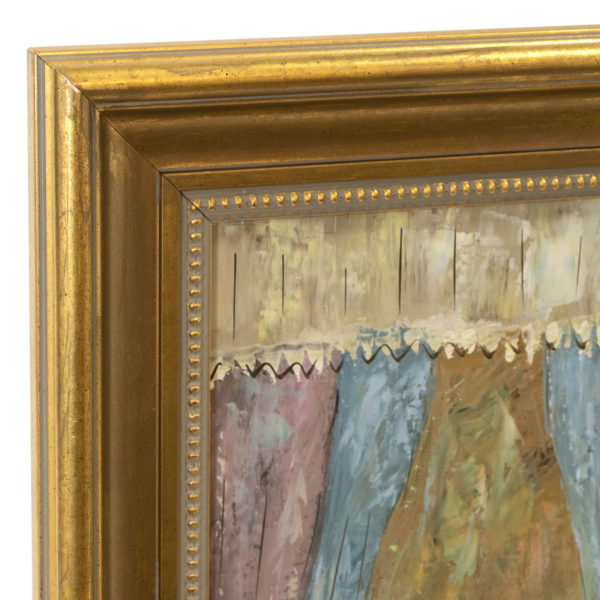 Signed Original Oil on Canvas Painting of Woman in Restaurant - Image 4