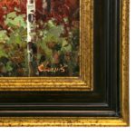 C. LEWIS Original Oil on Canvas Painting of Forest Landscape with Birch Trees - Image 3