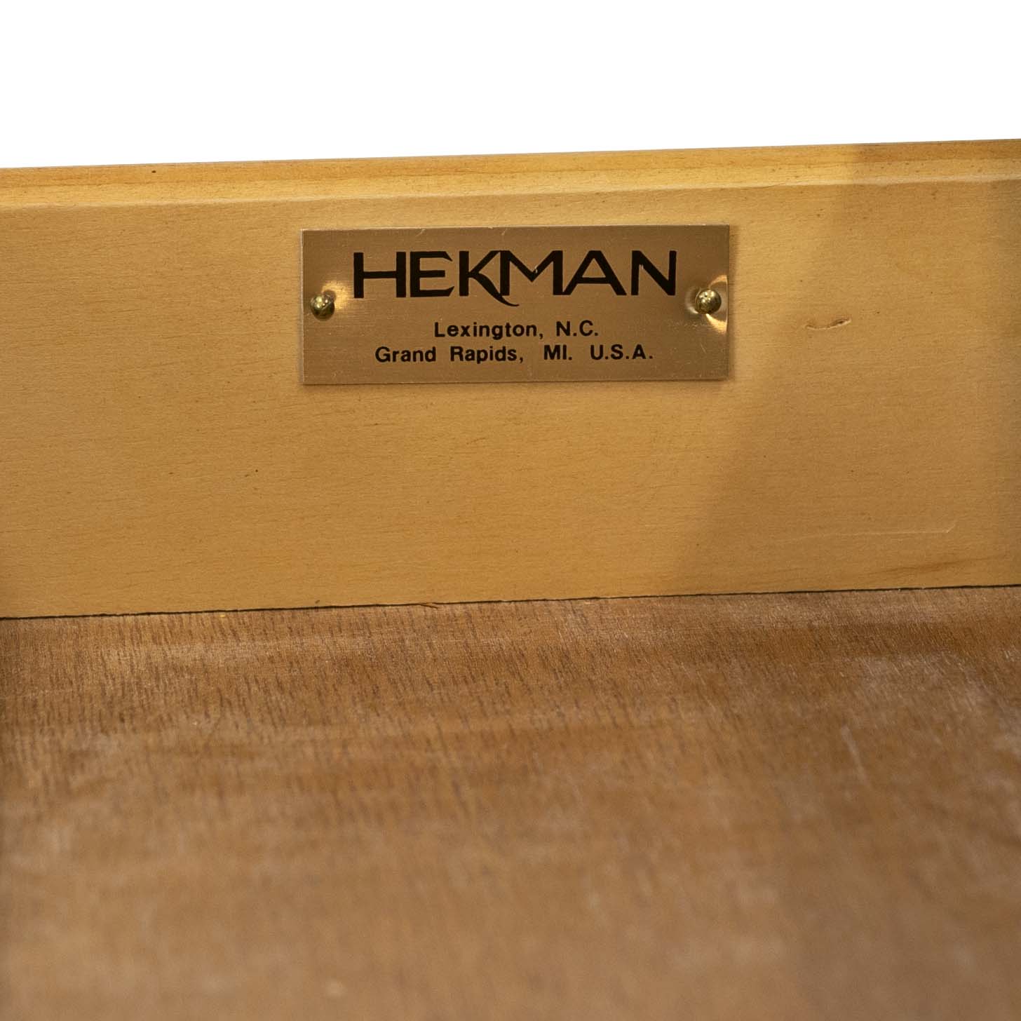 HEKMAN Walnut Console with Burled Top | Grandview Mercantile