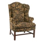 SHERRILL Floral Upholstered Chippendale Wing Chair