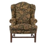 SHERRILL Floral Upholstered Chippendale Wing Chair - Image 4