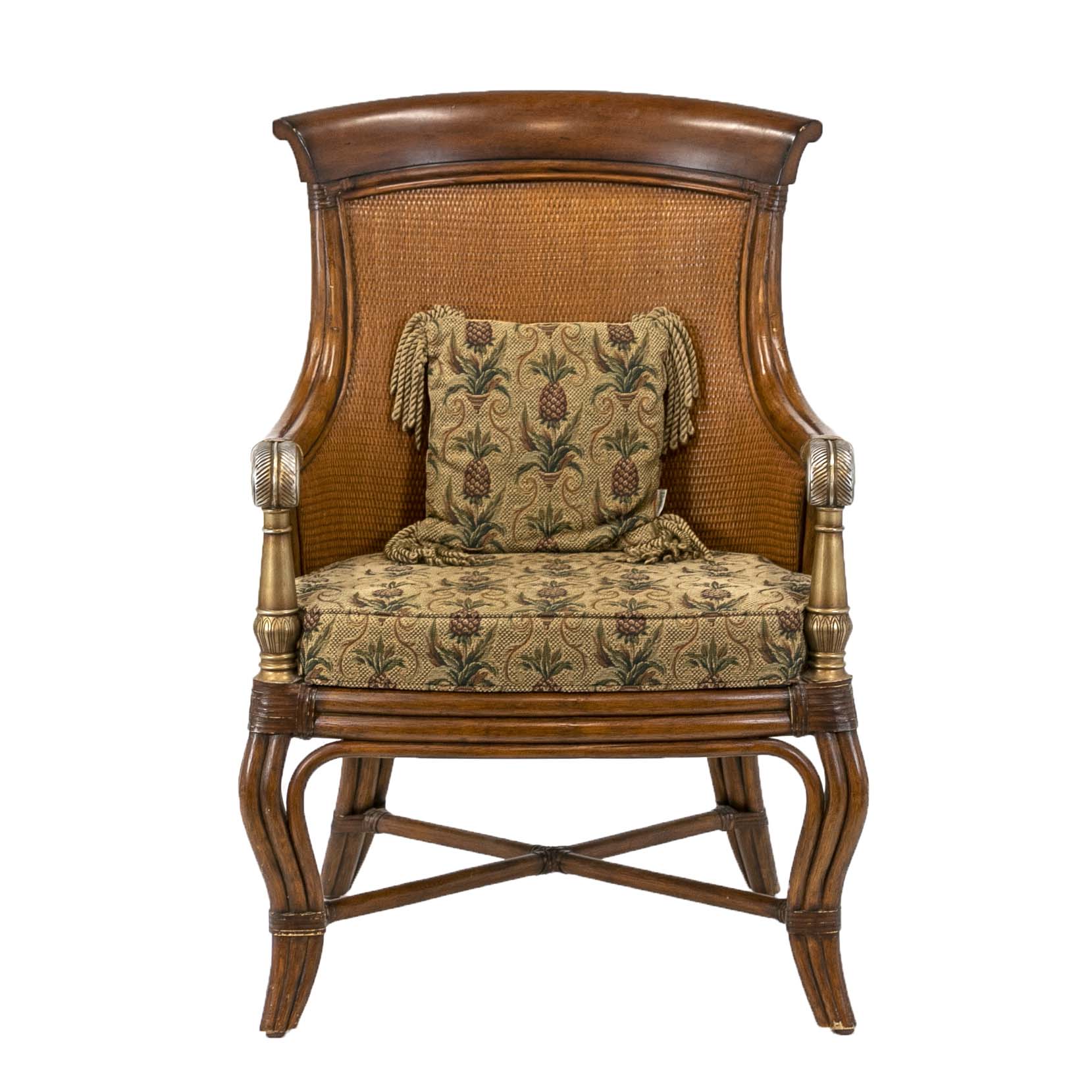 ETHAN ALLEN Bermuda Chair with Pineapple Upholstered Seat