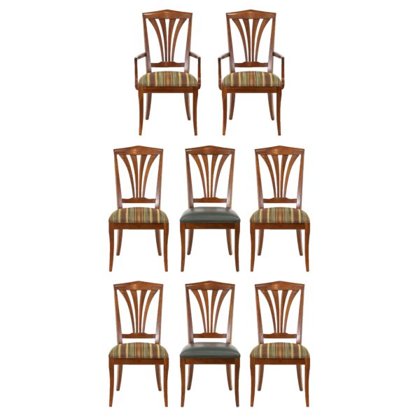 ETHAN ALLEN Medallion Collection Regency Dining Set with 8 Chairs, 2-18” Leaves, and Pads - Image 4
