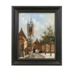 GEORGE JAN DISPO(1922-1973) Original Oil on Canvas Painting of Prinsenhof Delft