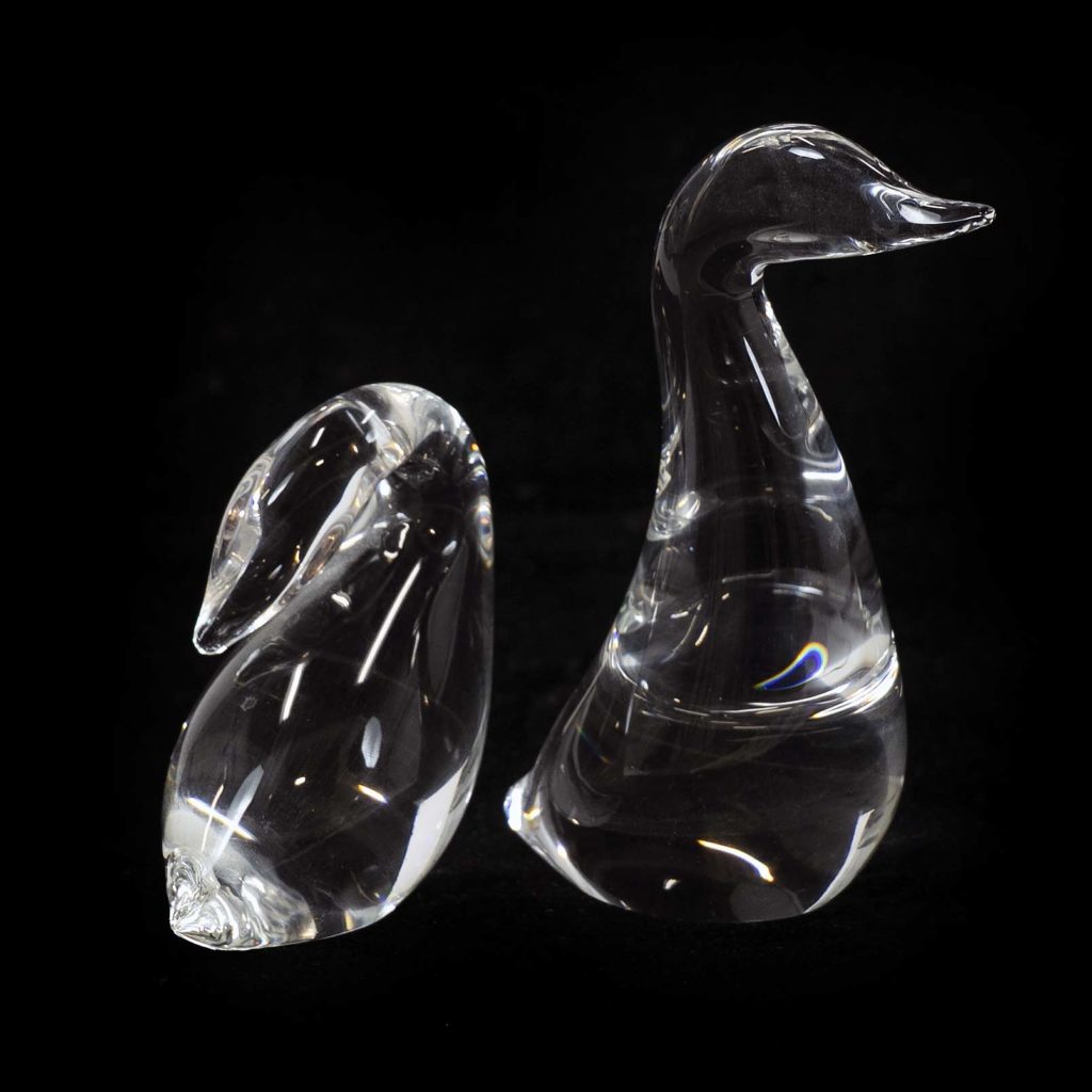 STEUBEN Preening Goose and Gander Glass Figurines Circa 1976 ...