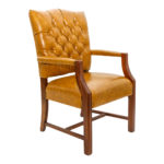 Pair of PAOLI CHAIR CO. Tufted Brown Vinyl Chairs - Image 2
