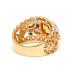Citrine, Amethyst, Peridot and Diamond Ring in 14 Karat Gold - Image 4