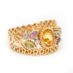 Citrine, Amethyst, Peridot and Diamond Ring in 14 Karat Gold - Image 2
