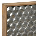 Rustic Wood and Galvanized Metal Honeycomb Wine Rack - Image 2