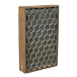 Rustic Wood and Galvanized Metal Honeycomb Wine Rack
