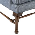 Blue and White Upholstered Wing Chair - Image 4