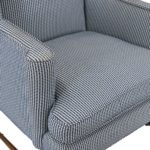 Blue and White Upholstered Wing Chair - Image 3