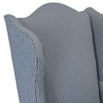 Blue and White Upholstered Wing Chair - Image 2