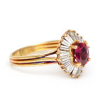 0.72 Carat Oval Ruby and 1.03 Total Carat Diamond Cocktail Ring in 14 Karat Gold - Image 2
