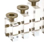 Mid Century Lucite and Brass Candle Holder Attributed to Charles Hollis Jones - Image 3