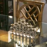 Mid Century Lucite and Brass Candle Holder Attributed to Charles Hollis Jones - Image 5
