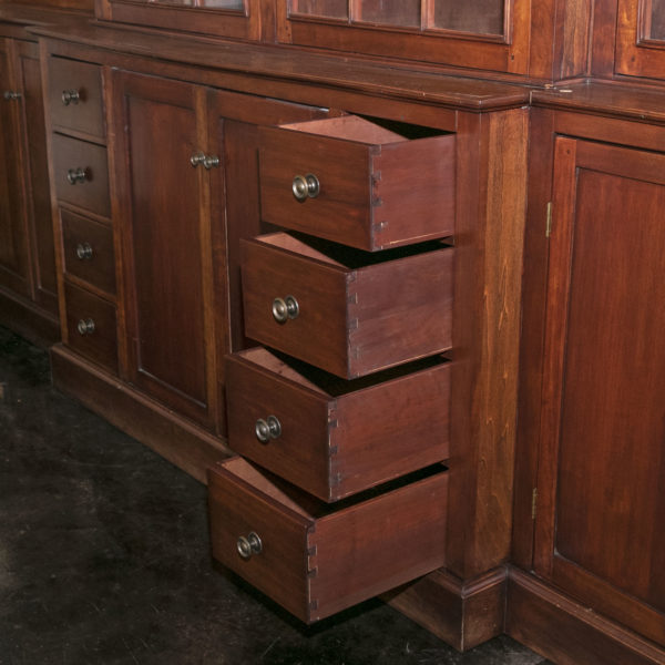 Custom Crafted Cherry Finish Bookcase with Cathedral Windows - Image 7