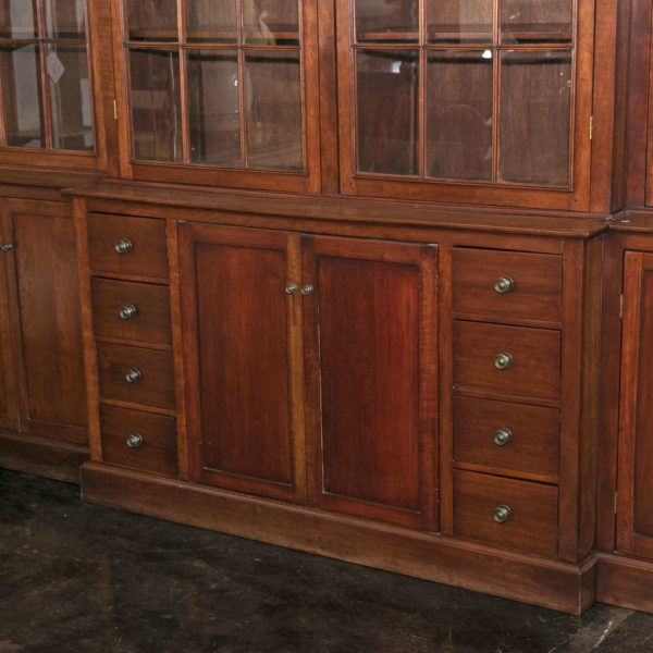 Custom Crafted Cherry Finish Bookcase with Cathedral Windows - Image 5