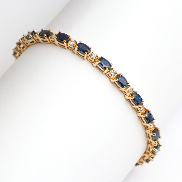 6 Total Carat Sapphire and Diamond Tennis Bracelet - Image 2