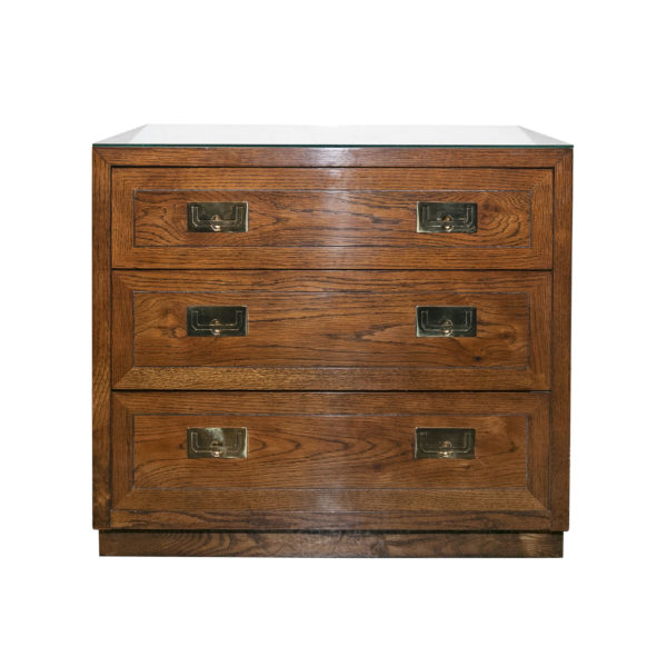 HENREDON Campaign Style 3 Drawer Nightstand - Image 1