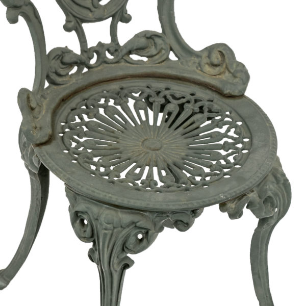 Pair of Antique Ornate Cast Iron Garden Chairs - Image 3
