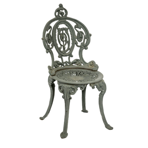 Pair of Antique Ornate Cast Iron Garden Chairs - Image 4