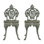 Pair of Antique Ornate Cast Iron Garden Chairs